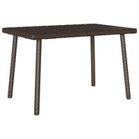 Havesofabord 60x40x37 cm firkantet polyrattan brun