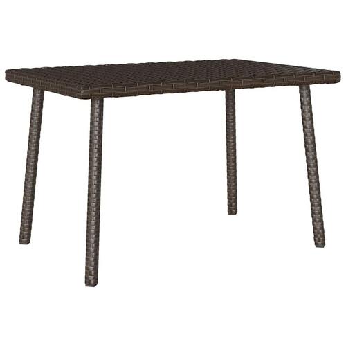Havesofabord 60x40x37 cm firkantet polyrattan brun