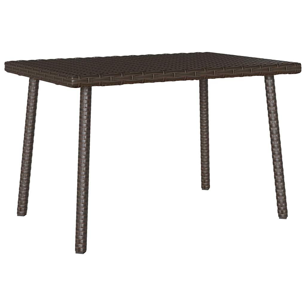Havesofabord 60x40x37 cm firkantet polyrattan brun