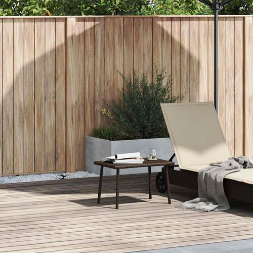 Havesofabord 60x40x37 cm firkantet polyrattan brun