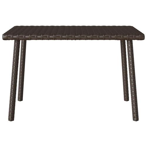 Havesofabord 60x40x37 cm firkantet polyrattan brun