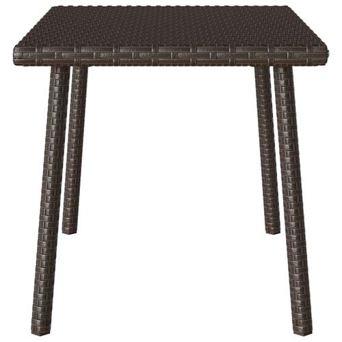 Havesofabord 60x40x37 cm firkantet polyrattan brun