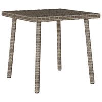 Havesofabord 40x40x37 cm firkantet polyrattan grå