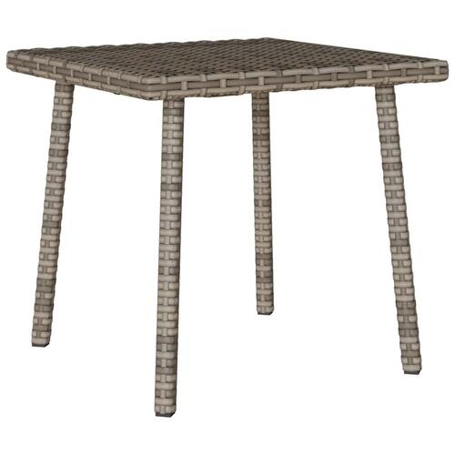 Havesofabord 40x40x37 cm firkantet polyrattan grå