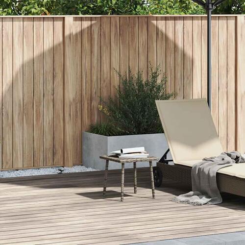 Havesofabord 40x40x37 cm firkantet polyrattan grå