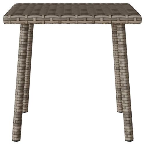 Havesofabord 40x40x37 cm firkantet polyrattan grå