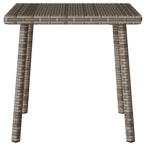 Havesofabord 40x40x37 cm firkantet polyrattan grå