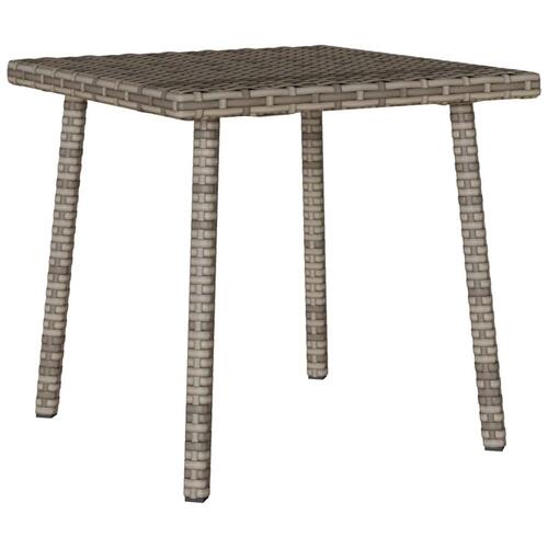 Havesofabord 40x40x37 cm firkantet polyrattan grå