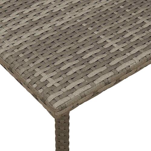 Havesofabord 40x40x37 cm firkantet polyrattan grå