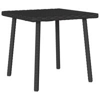 Havesofabord 40x40x37 cm firkantet polyrattan sort