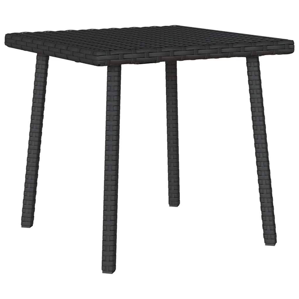 Havesofabord 40x40x37 cm firkantet polyrattan sort