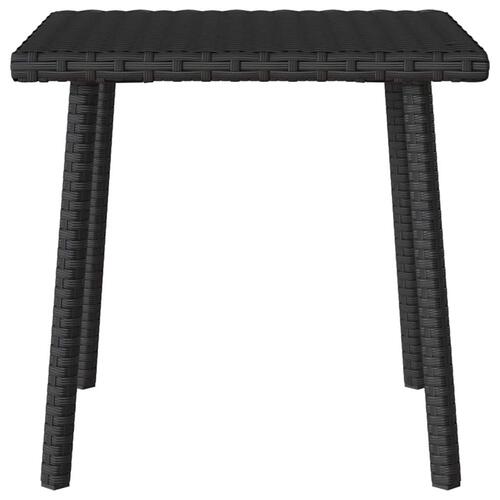 Havesofabord 40x40x37 cm firkantet polyrattan sort