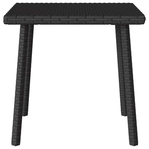 Havesofabord 40x40x37 cm firkantet polyrattan sort