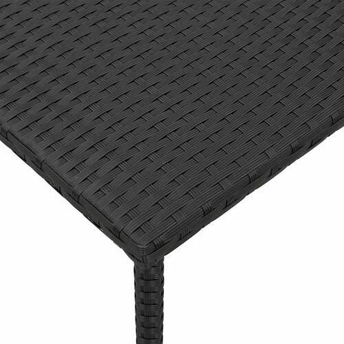 Havesofabord 40x40x37 cm firkantet polyrattan sort