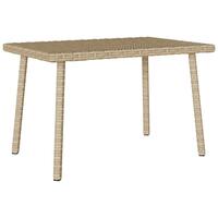 Havesofabord 60x40x37 cm firkantet polyrattan beige