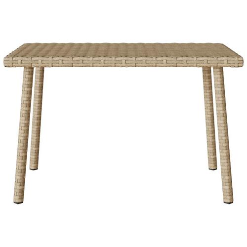 Havesofabord 60x40x37 cm firkantet polyrattan beige