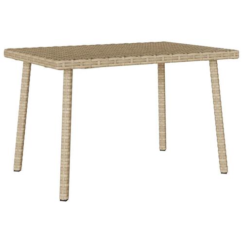 Havesofabord 60x40x37 cm firkantet polyrattan beige
