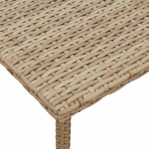 Havesofabord 60x40x37 cm firkantet polyrattan beige