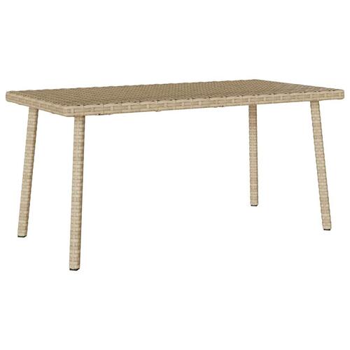 Havesofabord 80x40x37 cm firkantet polyrattan beige