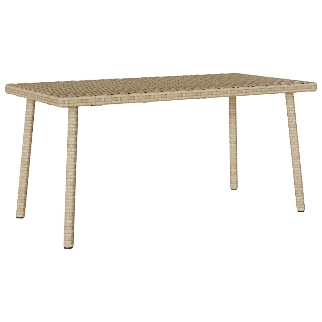 Havesofabord 80x40x37 cm firkantet polyrattan beige