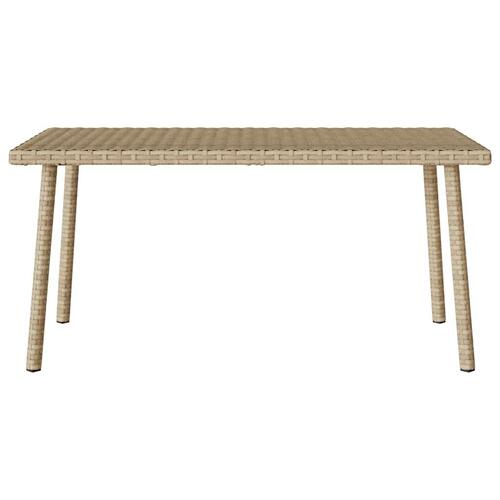 Havesofabord 80x40x37 cm firkantet polyrattan beige