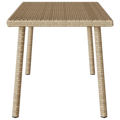Havesofabord 80x40x37 cm firkantet polyrattan beige
