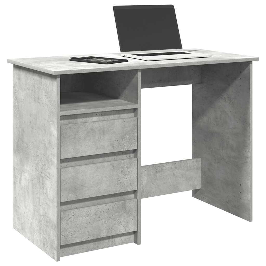Skrivebord 102x50x75 cm konstrueret træ betongrå