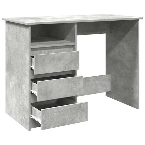 Skrivebord 102x50x75 cm konstrueret træ betongrå