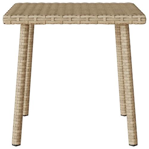 Havesofabord 40x40x37 cm firkantet polyrattan beige