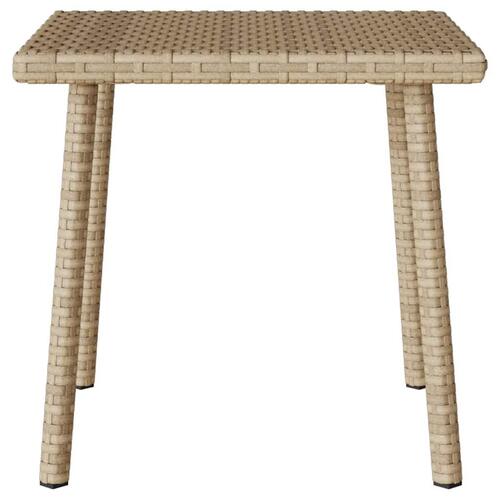 Havesofabord 40x40x37 cm firkantet polyrattan beige