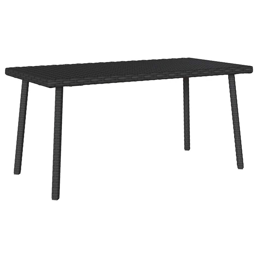 Havesofabord 80x40x37 cm firkantet polyrattan sort