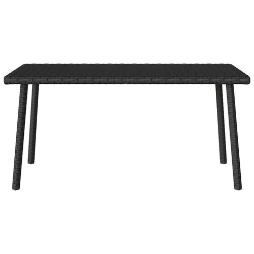 Havesofabord 80x40x37 cm firkantet polyrattan sort
