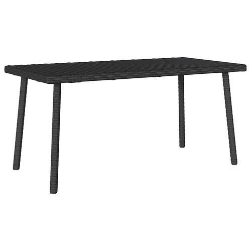 Havesofabord 80x40x37 cm firkantet polyrattan sort