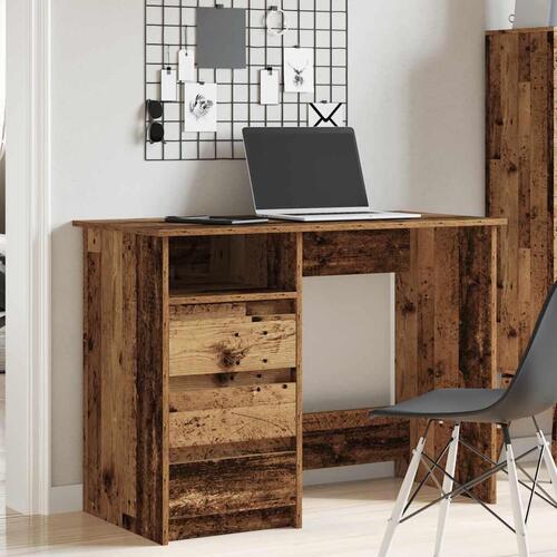 Skrivebord 102x50x75 cm konstrueret træ antikt træ