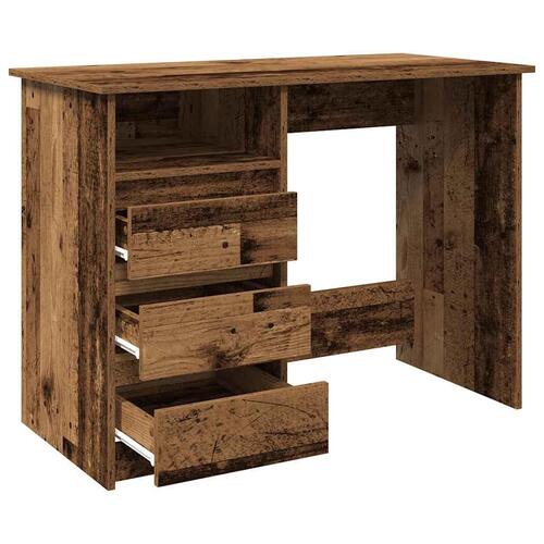 Skrivebord 102x50x75 cm konstrueret træ antikt træ