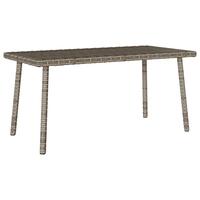 Havesofabord 80x40x37 cm firkantet polyrattan grå