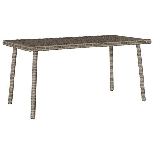 Havesofabord 80x40x37 cm firkantet polyrattan grå