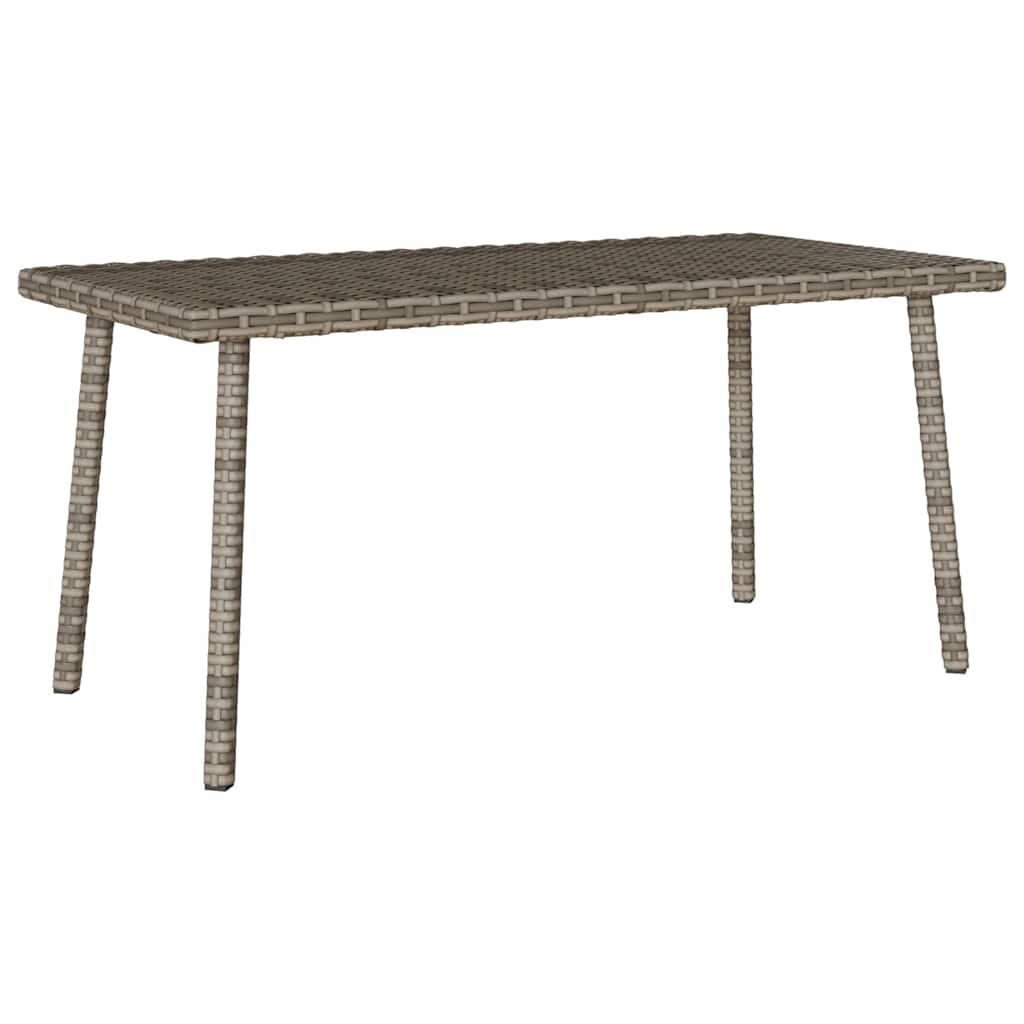 Havesofabord 80x40x37 cm firkantet polyrattan grå