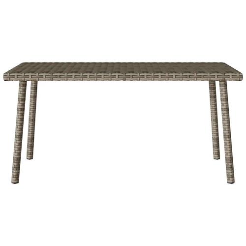 Havesofabord 80x40x37 cm firkantet polyrattan grå