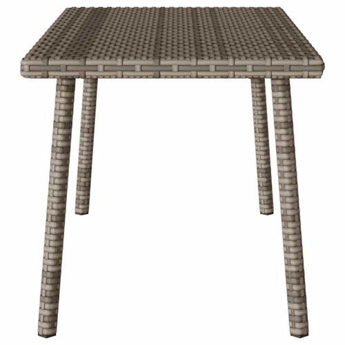 Havesofabord 80x40x37 cm firkantet polyrattan grå