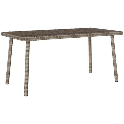 Havesofabord 80x40x37 cm firkantet polyrattan grå