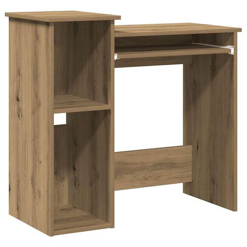 Skrivebord m. hylder 84x40x78 cm konstrueret træ kunsteg