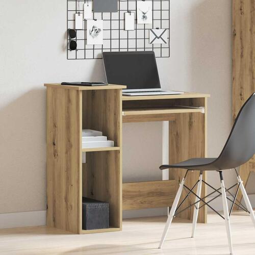 Skrivebord m. hylder 84x40x78 cm konstrueret træ kunsteg