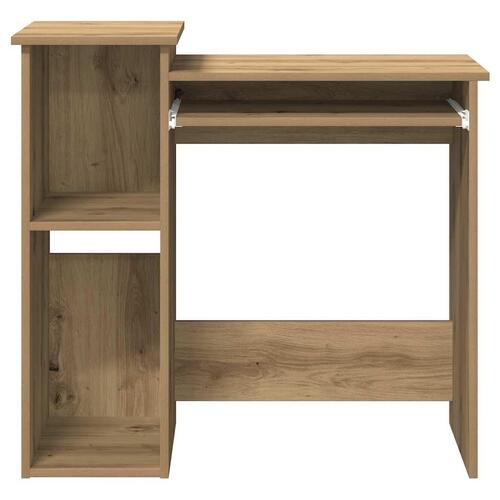 Skrivebord m. hylder 84x40x78 cm konstrueret træ kunsteg