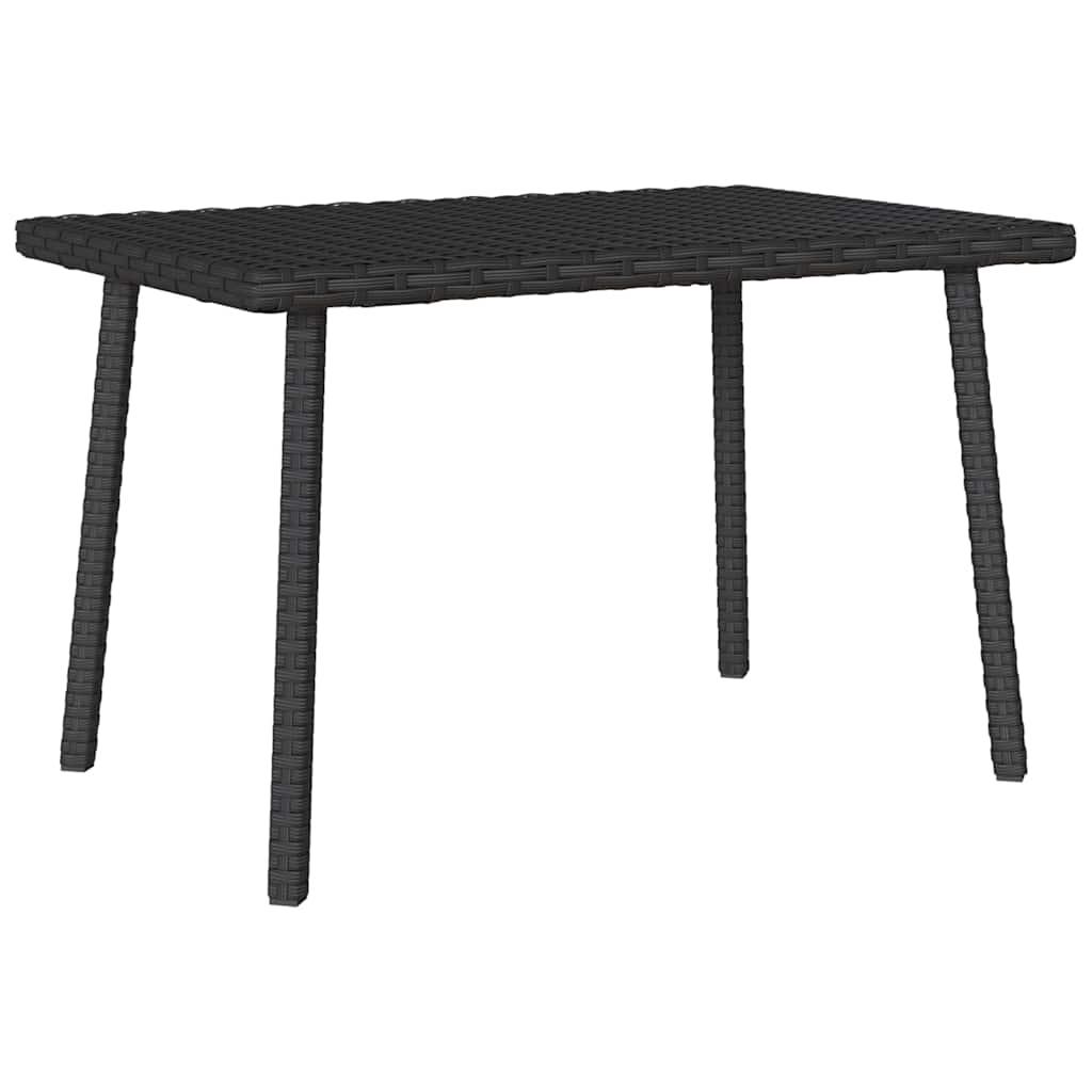 Havesofabord 60x40x37 cm firkantet polyrattan sort