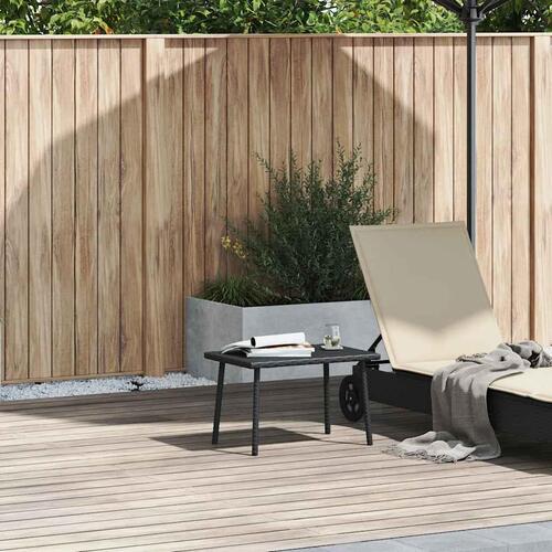 Havesofabord 60x40x37 cm firkantet polyrattan sort