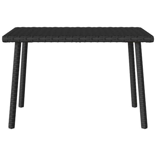 Havesofabord 60x40x37 cm firkantet polyrattan sort