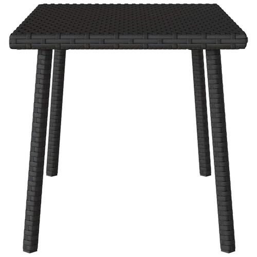 Havesofabord 60x40x37 cm firkantet polyrattan sort