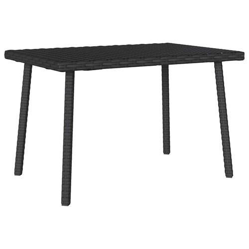 Havesofabord 60x40x37 cm firkantet polyrattan sort