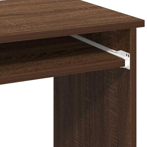 Skrivebord m. hylder 84x40x78 cm konstrueret træ brun egetræ